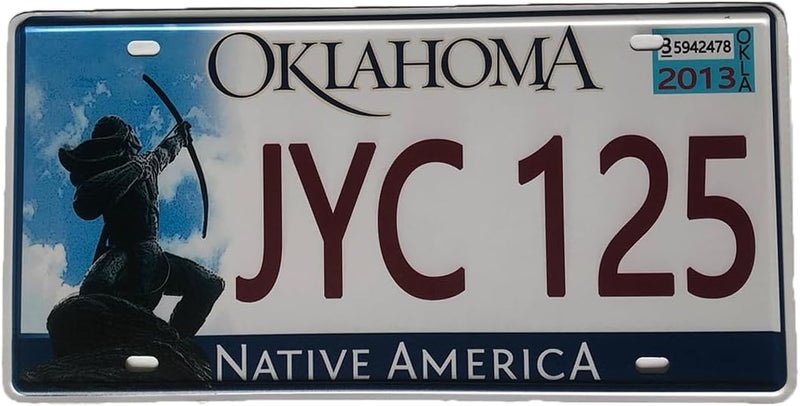 ROOKOPR Oklahoma License Plate Aluminum Novelty License Plate 12"x6" Front of Car Decorative for Men Women - Image 2